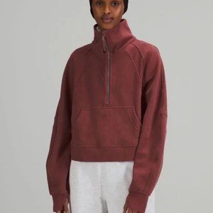 lululemon Scuba Oversized Funnel Neck Half-Zip in Smoky Red